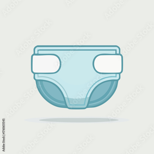 Baby Diaper Icon Flat Design.