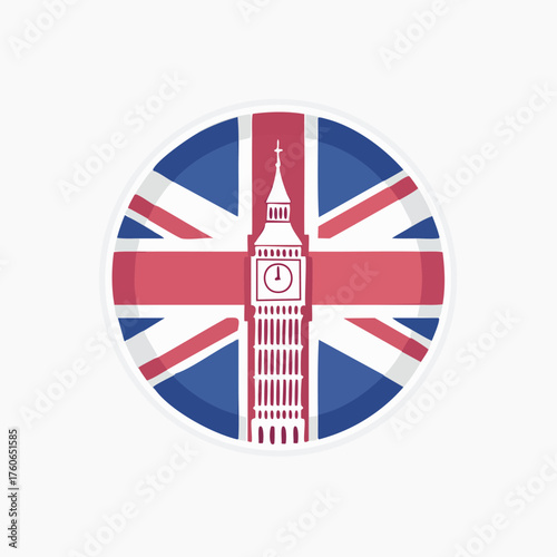 Big Ben and Union Jack - Iconic London Symbol.