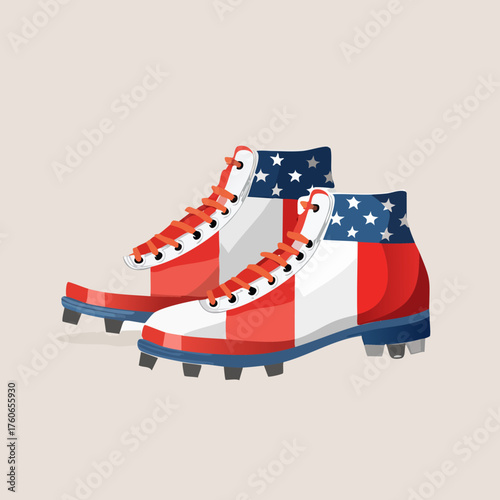 American Flag Soccer Boots Patriotic Sports Equipment Footwear.