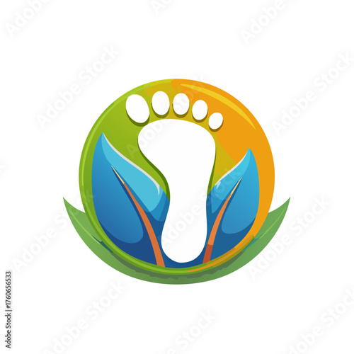 Footprint and Leaves Logo Design for Natural Health.