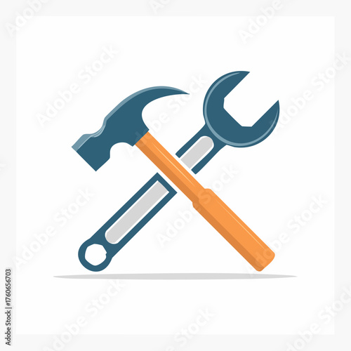 Hammer and Wrench - Tools for Repair and Construction.