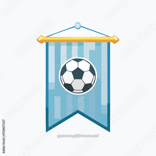 Soccer Ball Banner - A Sporting Emblem of Competition and Victory.