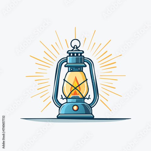 Vintage Lantern Illuminating the Night with Warm Light.