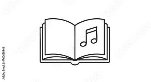 Illustration of a music book for decoration