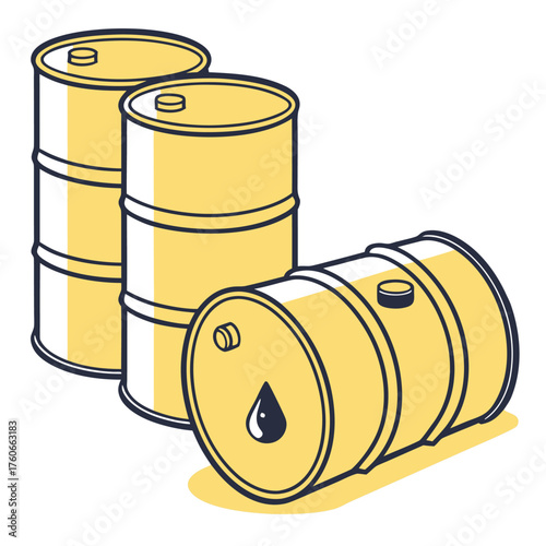 Diagonal Oil Barrel Stack – Yellow Brand

