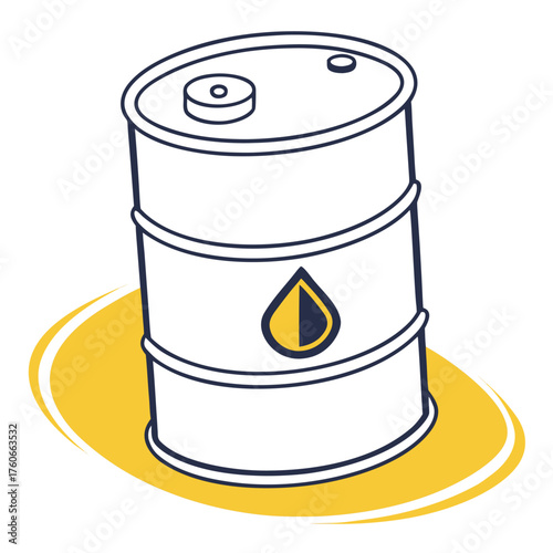 Oil Barrel Icon for App/Website – Yellow Brand
