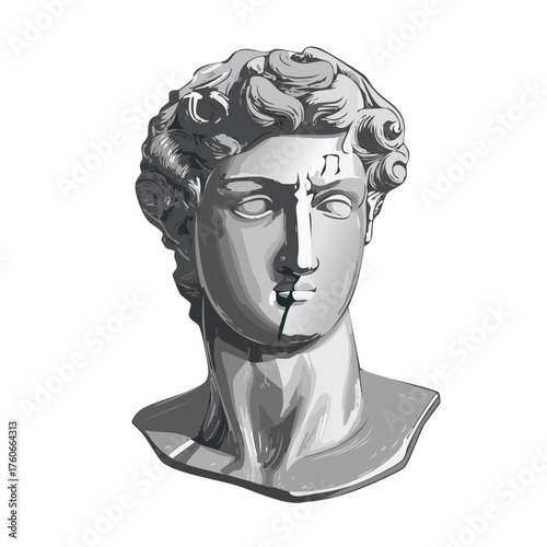 Marmorbüste-Kopf eines Mannes