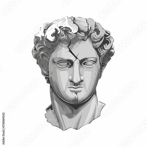 Marmorbüste-Kopf eines Mannes