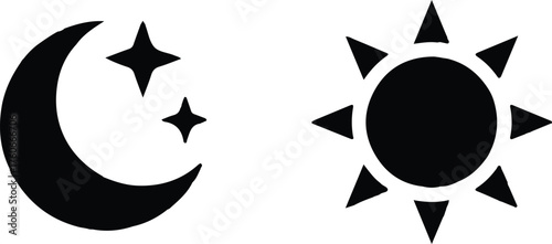 sun moon icon day night sign symbol 