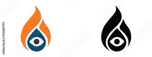 Fire Drop Eye Logo – Energy Vision and Awareness Icon