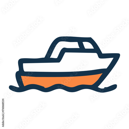 Boat illustration vector graphic for yachting sailing and motorboat enthusiasts and marine industry designs