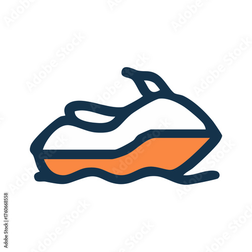 Jet ski vector illustration for summer water sports and recreation activities isolated graphic design element