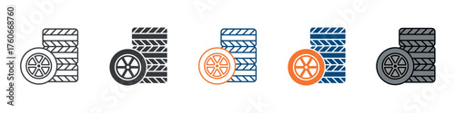 Wheels Icon Set Multiple Style Collection 
