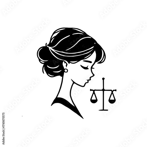 Lawyer. Lawyer simple black and white line art vector logo