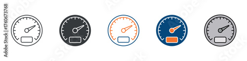 Speedometer Icon Set Multiple Style Collection 
