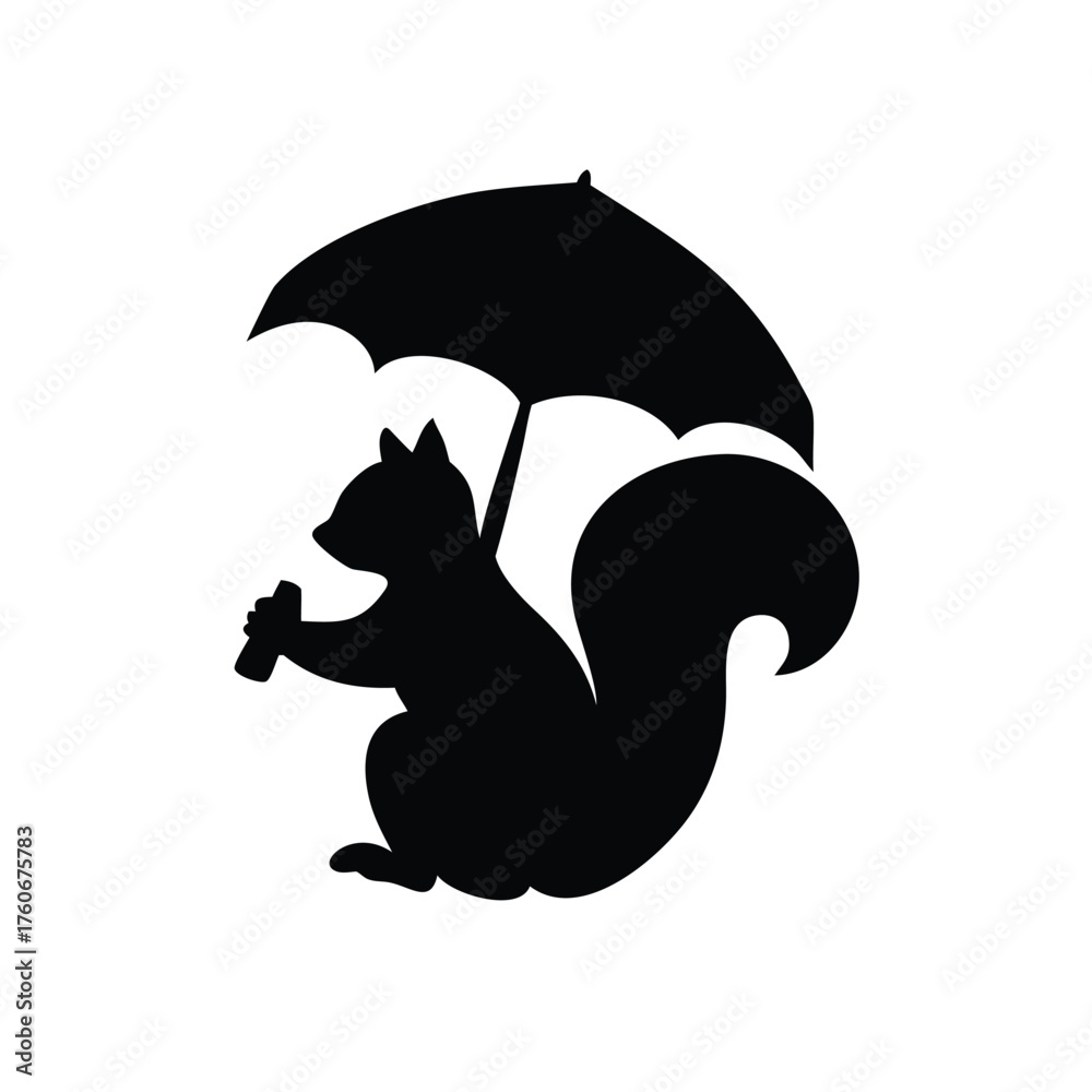 Obraz premium Squirrel holding a giant acorn with excitement in a cute playful scene Vector illustration