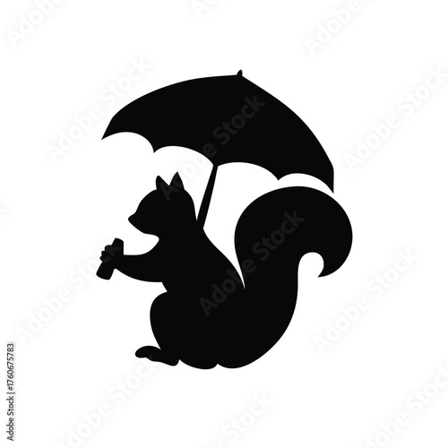 Squirrel holding a giant acorn with excitement in a cute playful scene Vector illustration