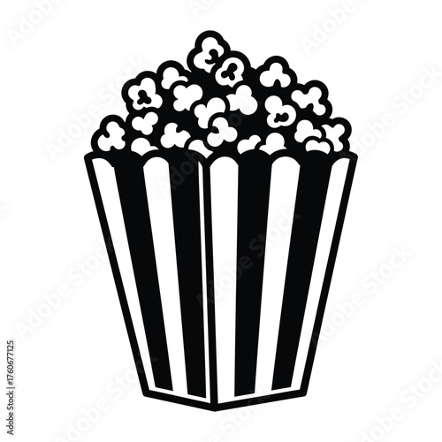 Popcorn bucket with striped design snack movie