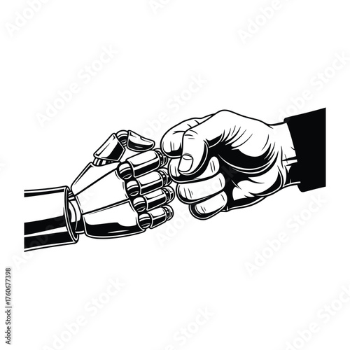 Robot and human fist bump handshake technology