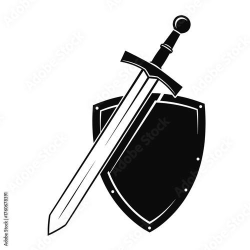 Sword and Shield Emblem medieval crest