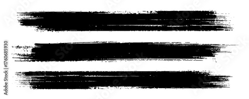 Triple Brush Stroke Lines Horizontal Abstract Background Texture