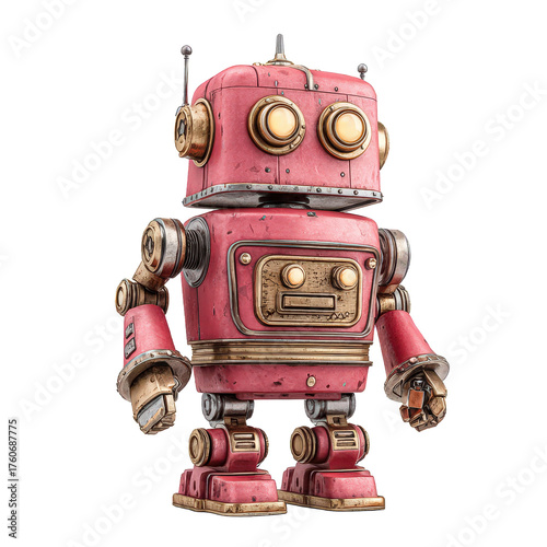 Retro robot png 3d robot png vintage robot png robot model png stylized robot png classic robot png robot character png robotic figure png transparent background image