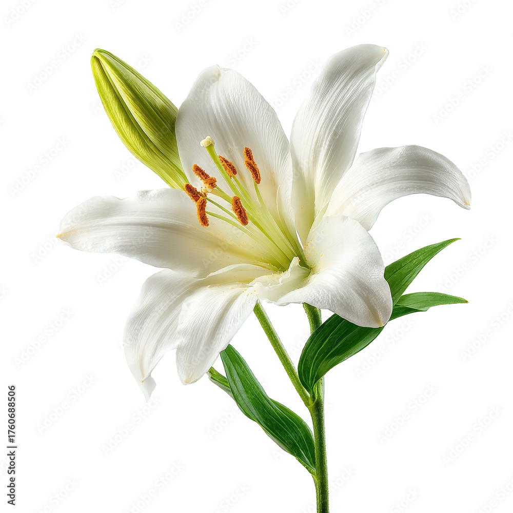 Fototapeta premium White lily png lily flower png pristine lily png white flower png lily bloom png lily closeup png elegant lily png pure lily png transparent background image