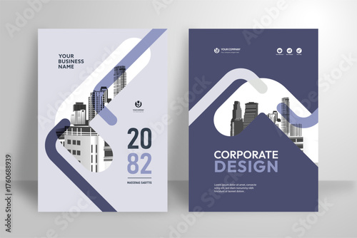2026 Desk Calendar Template – Purple Geometric Corporate Layout