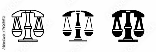 Vector illustration of a black scales of justice