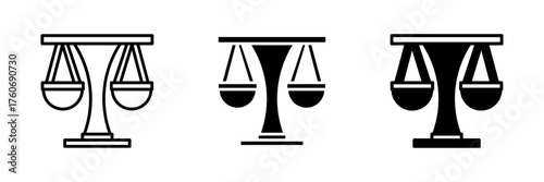 Vector illustration of a black scales of justice