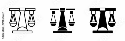 Vector illustration of a black scales of justice