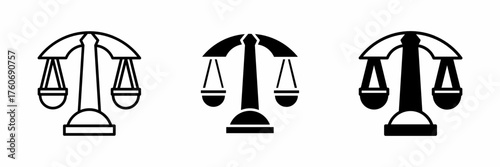 Vector illustration of a black scales of justice