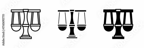 Vector illustration of a black scales of justice