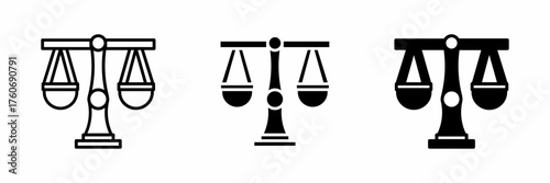 Vector illustration of a black scales of justice