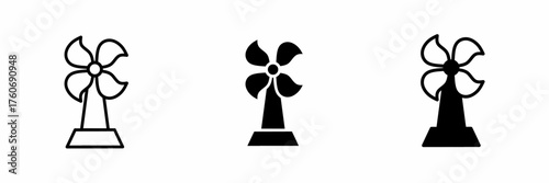 Vector illustration of a black fan