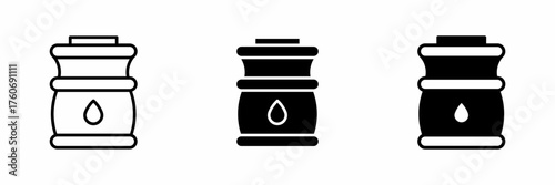 Vector illustration of a black oil barrel