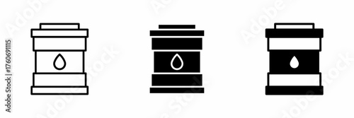 Vector illustration of a black oil barrel