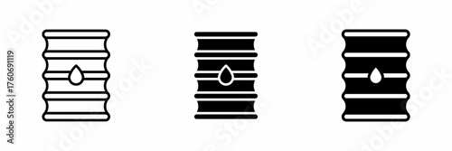 Vector illustration of a black oil barrel