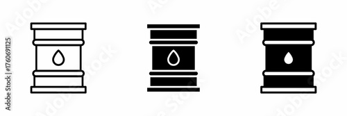 Vector illustration of a black oil barrel