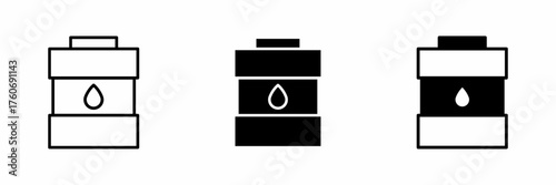 Vector illustration of a black oil barrel