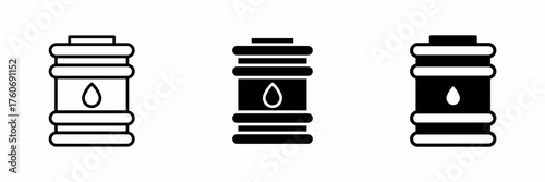 Vector illustration of a black oil barrel