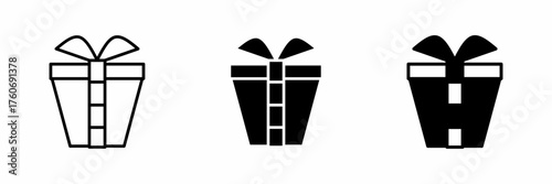 Vector illustration of a black gift box
