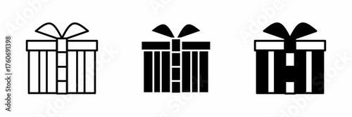 Vector illustration of a black gift box