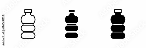 Vector illustration of a black bottle