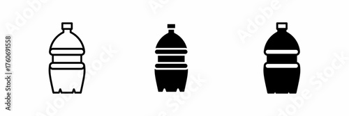 Vector illustration of a black bottle