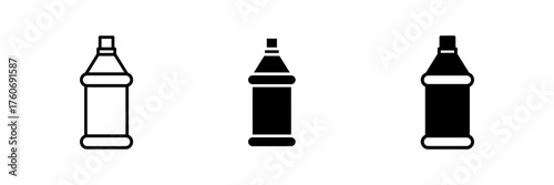 Vector illustration of a black bottle