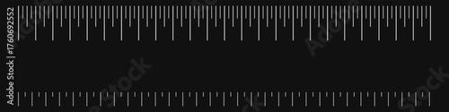Ruler scale with markings and numbers in Inch centimeters and millimeters units, measuring metric scale. Graduated ruler vector illustration on a white background. Various measurement scales