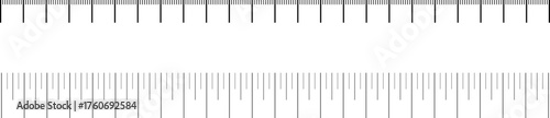 Ruler scale with markings and numbers in Inch centimeters and millimeters units, measuring metric scale. Graduated ruler vector illustration on a white background. Various measurement scales