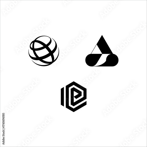 Set of abstract design icons and symbols for web and business usage