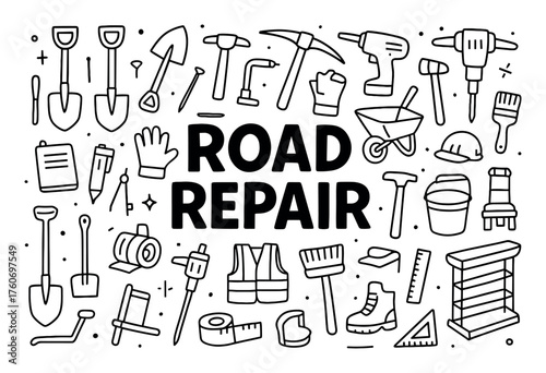 Roadwork Tools Doodle
